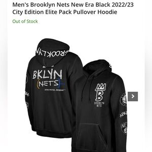 Men Brooklyn Nets New Era Black 2022/23 City Edition Elite Pack Pullover Hoodie